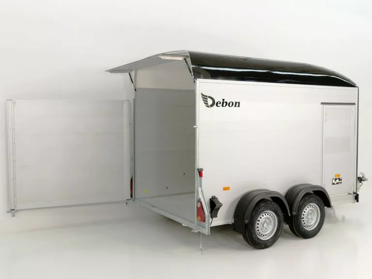 Debon Kofferanhänger Cargo H:200cm 2,0t|Alu|Polybug|Tür|schwarz – Bild 2