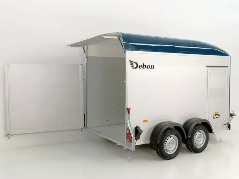 Debon Kofferanhänger Cargo H:200cm 2,0t|Alu|Polybug|Tür|blau – Bild 2