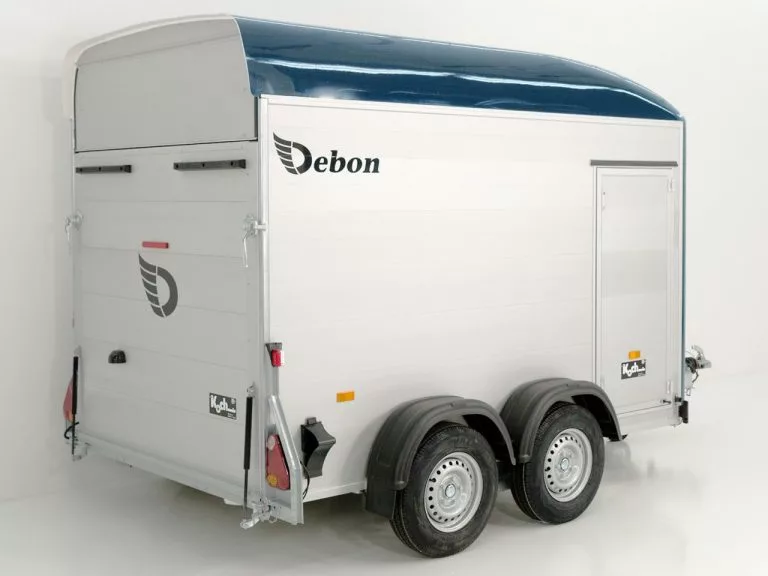 Debon Kofferanhänger Cargo H:200cm 2,0t|Alu|Polybug|Tür|blau – Bild 5