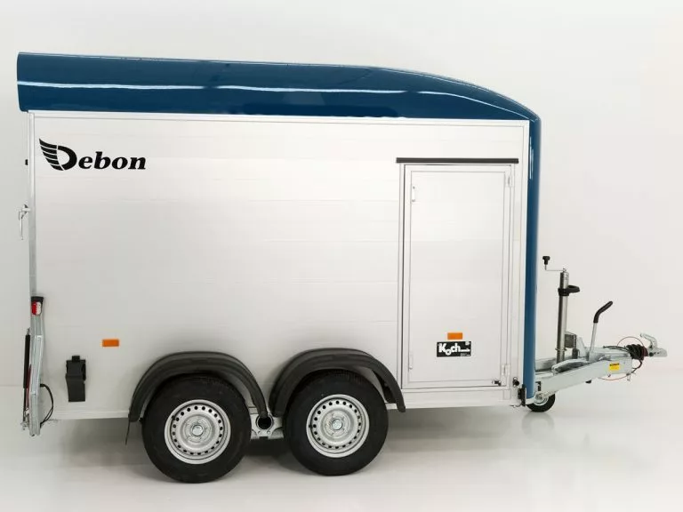 Debon Kofferanhänger Cargo H:200cm 2,0t|Alu|Polybug|Tür|blau – Bild 3
