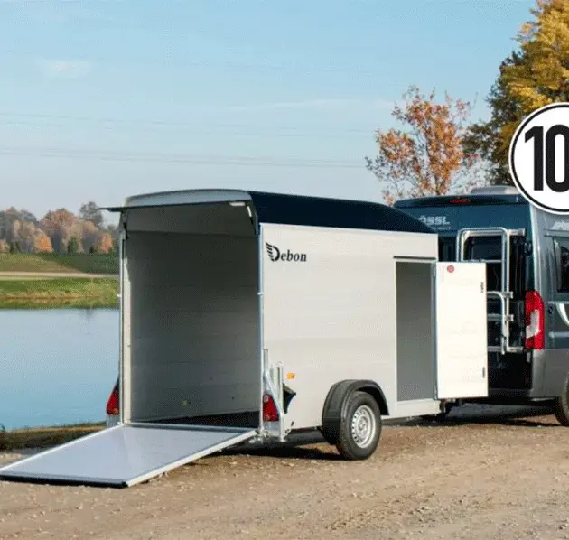 Debon Kofferanhänger Cargo  H:190cm 1,3t|Alu|Polybug|Tür|schwarz