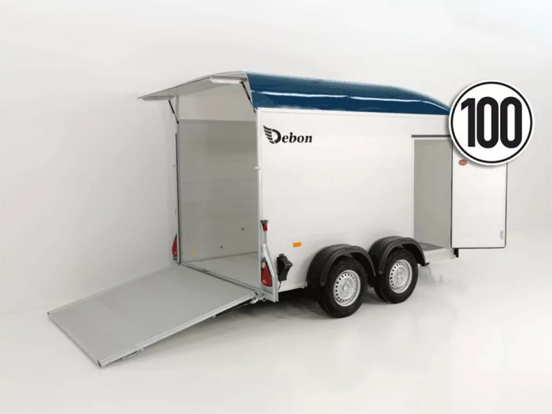 Debon Kofferanhänger Cargo H:200cm 2,0t|Alu|Polybug|Tür|blau