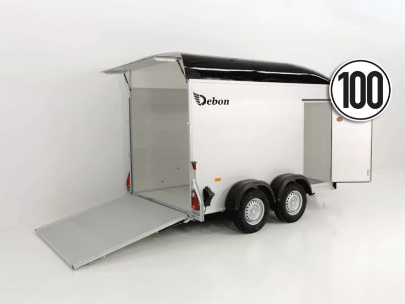 Debon Kofferanhänger Cargo H:200cm 2,0t|Alu|Polybug|Tür|schwarz