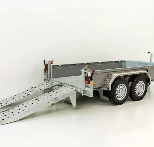 Vezeko Baumaschinenanhänger BA 175x360cm 3,5t|SB|Schwenk-Rampen|grau