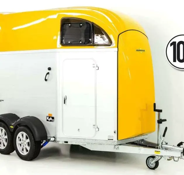 Humbaur Pferdeanhänger XANTHOS AERO 2400|gelb|Alufelgen