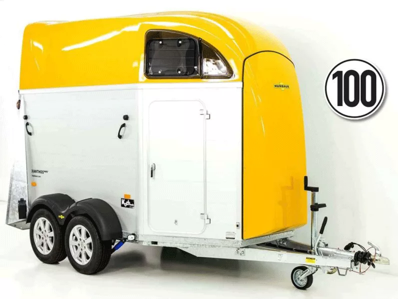 Humbaur Pferdeanhänger XANTHOS AERO 2400|gelb|Alufelgen