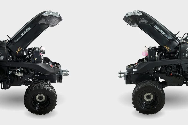 Solis Kompakttraktor 26 HST Panther Sondermodell in Schwarz Grundmaschine ohne Bereifung – Bild 11