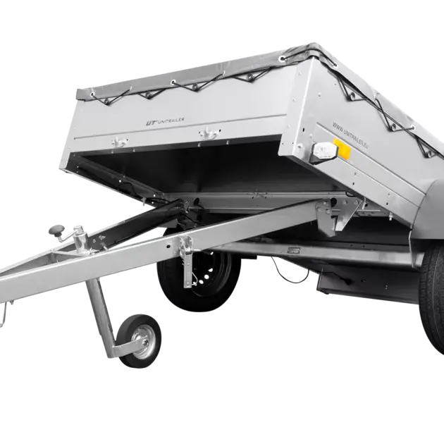 Anhänger für Pkws Garden Trailer 201 KIPP 200×125 cm 750 kg [mit Flachplane, Stützrad und Flachplaneträger]