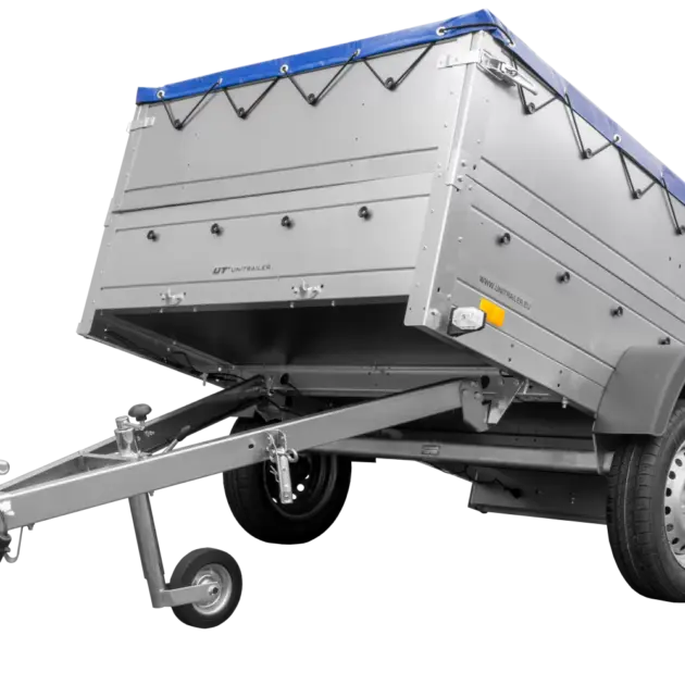 Kfz Anhänger 750 kg GARDEN TRAILER 201 KIPP mit zusätzlichen Bordwänden, Stützrad und blauer Flachplane