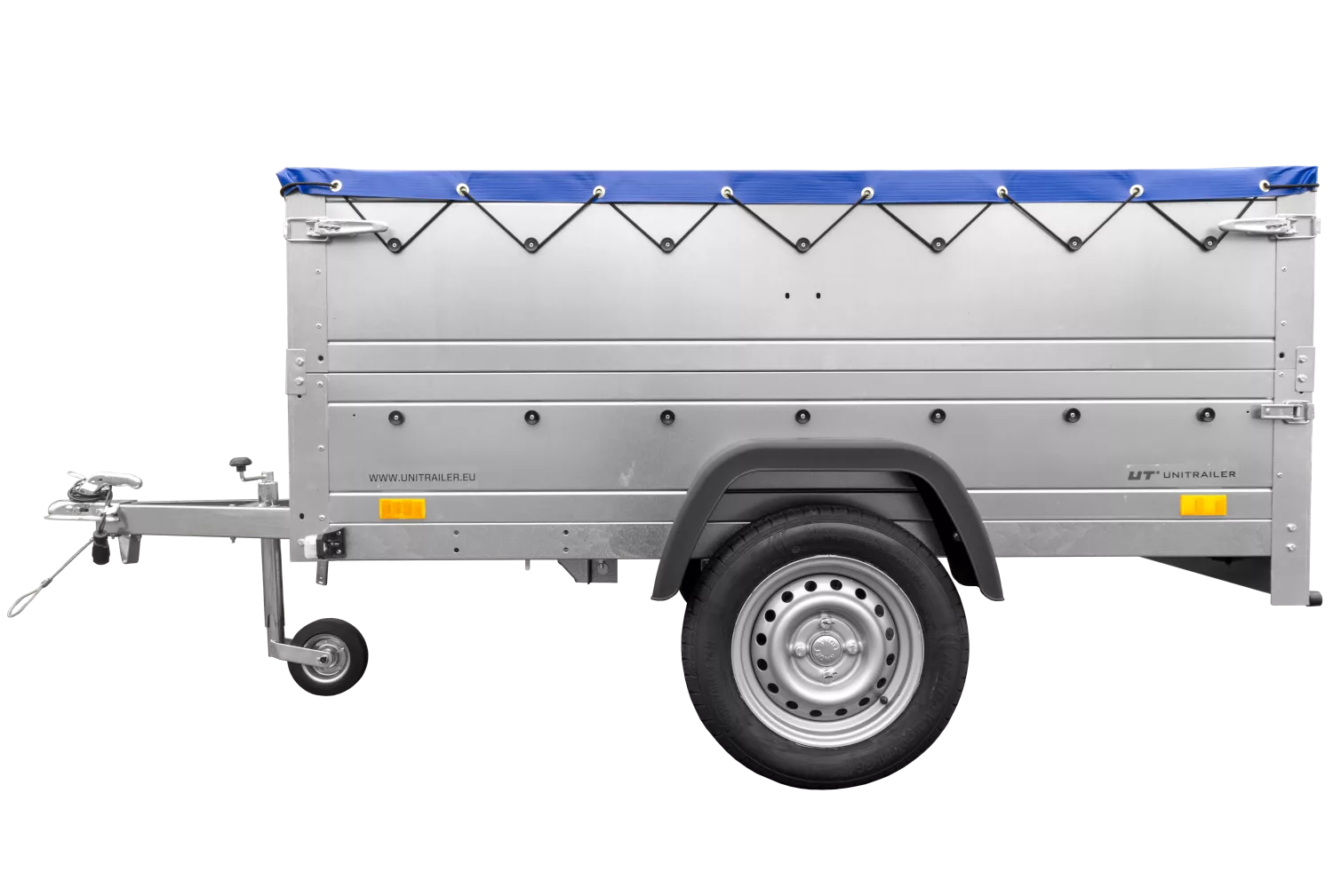 Kfz Anhänger 750 kg GARDEN TRAILER 201 KIPP mit zusätzlichen Bordwänden, Stützrad und blauer Flachplane – Bild 6