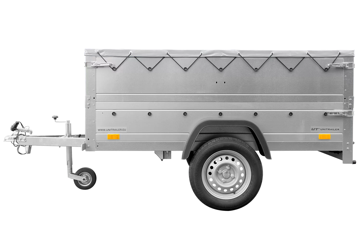 Kippbarer Pkw Anhänger GARDEN TRAILER 200 KIPP mit zusätzlichen Bordwänden, Stützrad und Flachplane – Bild 6