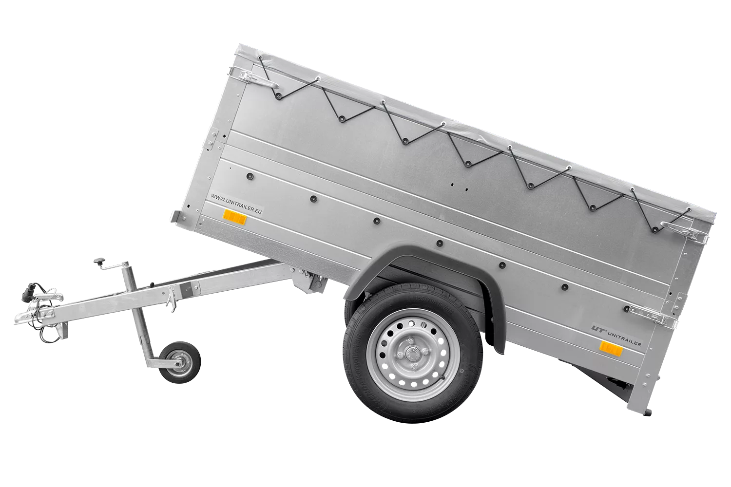 Kippbarer Pkw Anhänger GARDEN TRAILER 200 KIPP mit zusätzlichen Bordwänden, Stützrad und Flachplane – Bild 3