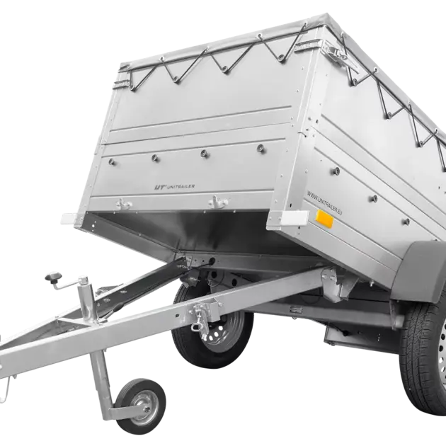 Kippbarer Pkw Anhänger GARDEN TRAILER 200 KIPP mit zusätzlichen Bordwänden, Stützrad und Flachplane