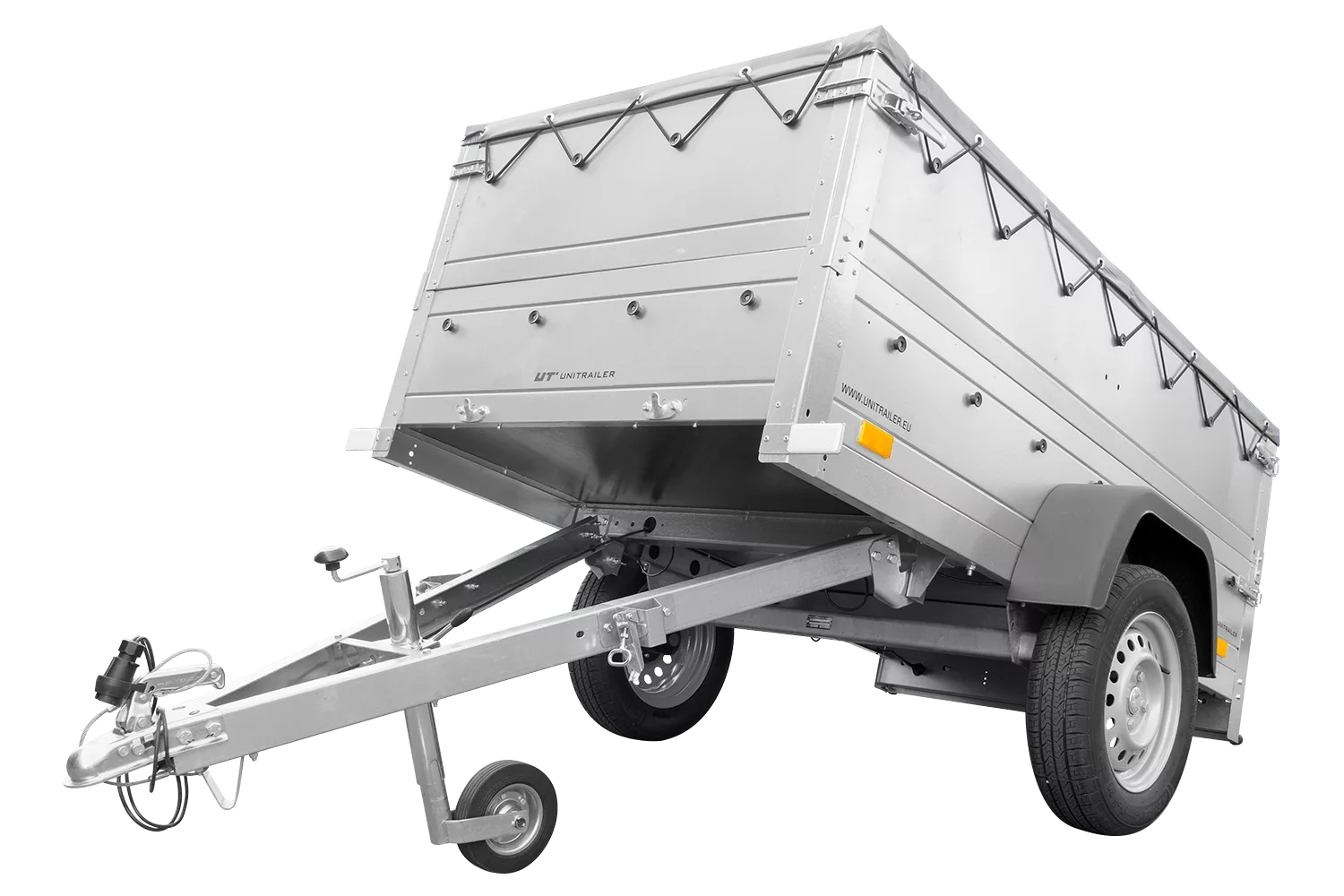 Kippbarer Pkw Anhänger GARDEN TRAILER 200 KIPP mit zusätzlichen Bordwänden, Stützrad und Flachplane