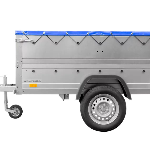 Kippbarer Pkw Anhänger GARDEN TRAILER 200 KIPP mit zusätzlichen Bordwänden, Stützrad und Flachplane