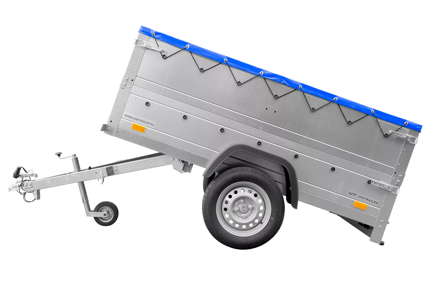 Kippbarer Pkw Anhänger GARDEN TRAILER 200 KIPP mit zusätzlichen Bordwänden, Stützrad und Flachplane – Bild 2