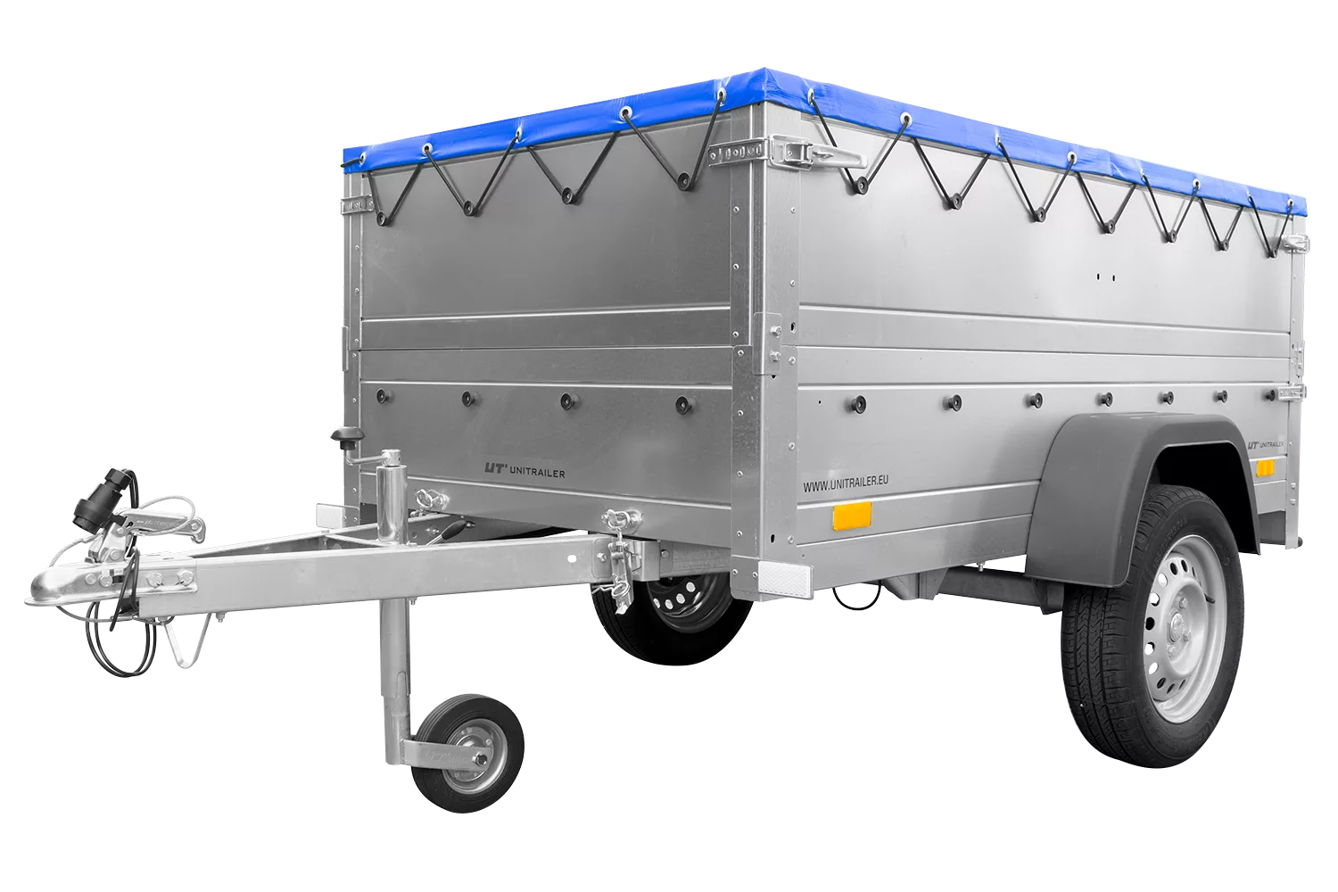 Kippbarer Pkw Anhänger GARDEN TRAILER 200 KIPP mit zusätzlichen Bordwänden, Stützrad und Flachplane – Bild 3
