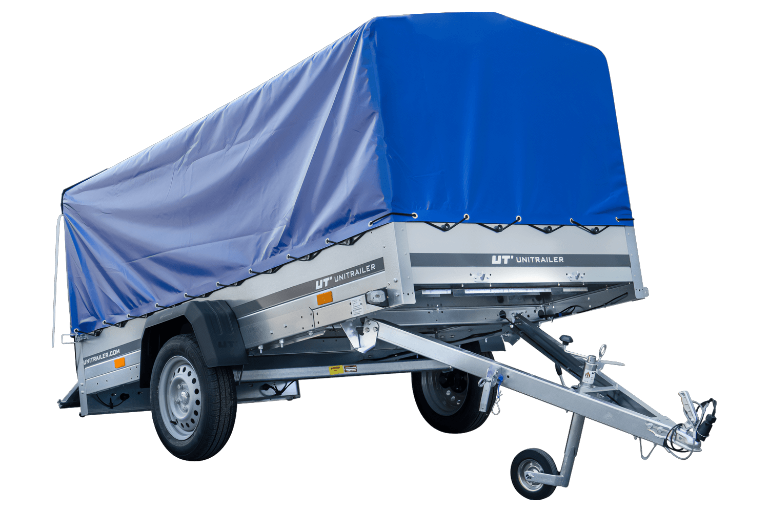 Langer PKW-Anhänger GARDEN TRAILER 264 KIPP mit Hochplane, Spriegel und Stützrad