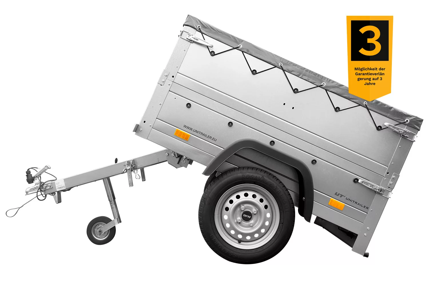 Neu Anhänger GARDEN TRAILER 150 KIPP mit zusätzlichen Bordwänden, Stützrad und Flachplane – Bild 5