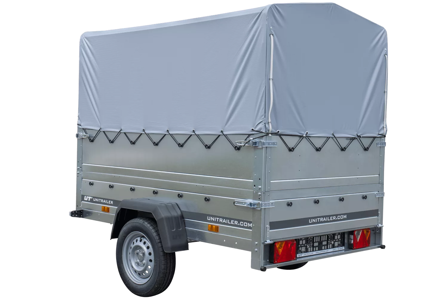 Pkw Anhänger 750 kg ungebremst GARDEN TRAILER 201 KIPP mit zusätzlichen Bordwänden, Stützrad, Hochplane und Hochspriegel – Bild 7