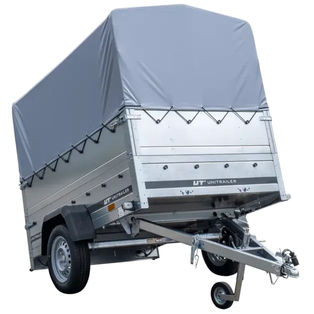 Pkw Anhänger 750 kg ungebremst GARDEN TRAILER 201 KIPP mit zusätzlichen Bordwänden, Stützrad, Hochplane und Hochspriegel