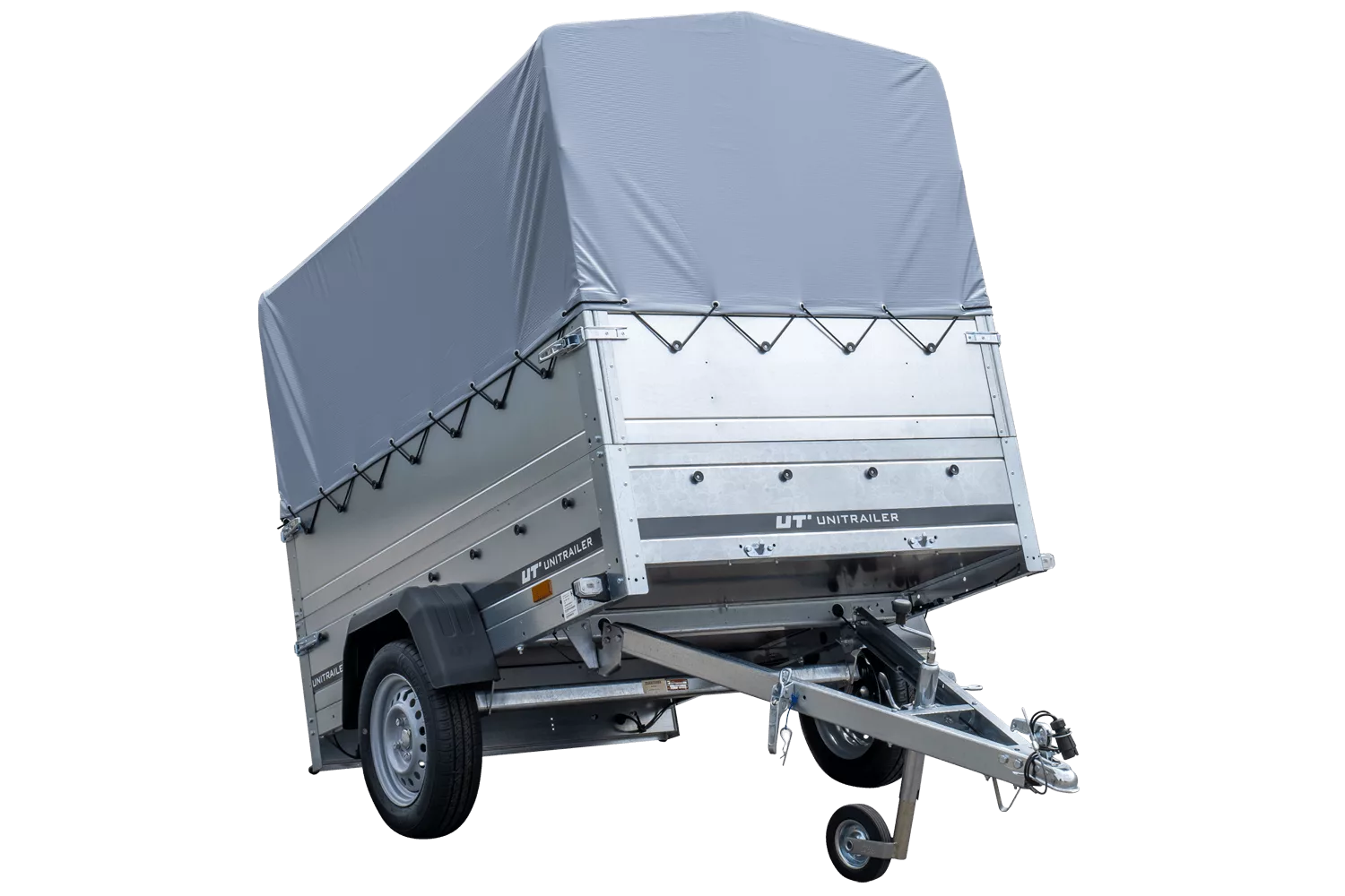Pkw Anhänger 750 kg ungebremst GARDEN TRAILER 201 KIPP mit zusätzlichen Bordwänden, Stützrad, Hochplane und Hochspriegel