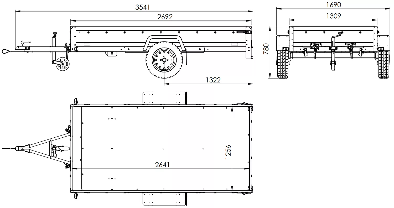 Pkw Anhänger GARDEN TRAILER 264 KIPP mit Stützrad, zusätzlichen Bordwänden, Hochplane und Hochspriegel – Bild 4