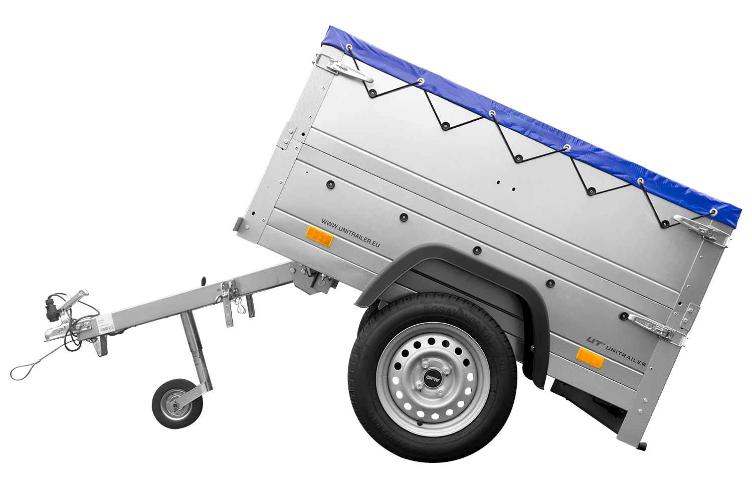 Pkw Anhänger Neu GARDEN TRAILER 150 KIPP mit zusätzlichen Bordwänden, Stützrad und blauer Flachplane – Bild 5