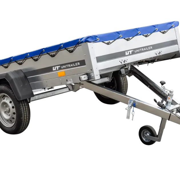 Pkw-Kippanhänger Garden Trailer 230 KIPP [230 cm x 125 cm] mit Flachplane, Stützrad und Planenträger